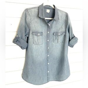 J. Crew Two Pocket Chambray button up shirt